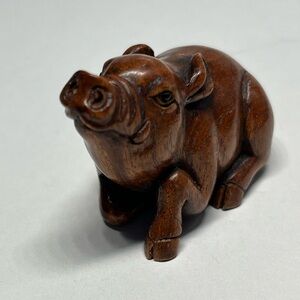 Netsuke Carved Wild Boar